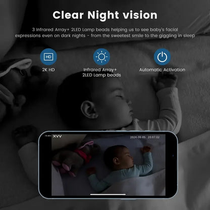 4MP 2K Wifi Indoor High-Definition Crying Detection Baby Monitor Full-Color Night Vision 360 Degree Rotating Network Camera